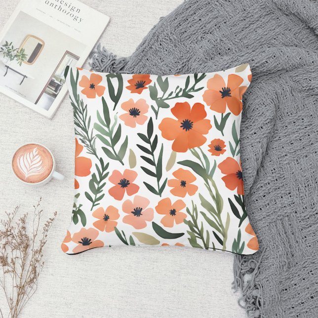 Almofada Terracotta Wildflower Boho Primavera Rústico Sotaq (Criador carregado)