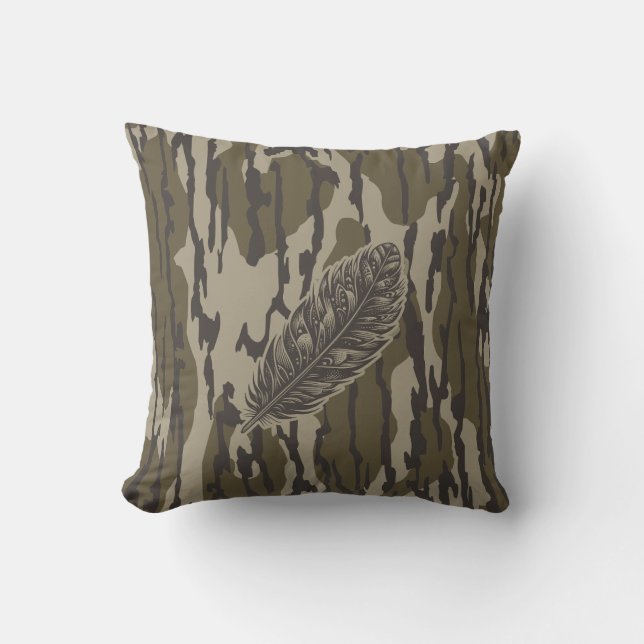 Almofada Terrenos de Camuflagem Florestal Pena de Peru Fund (Frente)