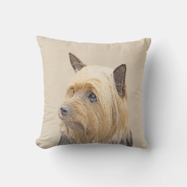 Almofada Terrier de seda que pinta - arte original bonito (Frente)