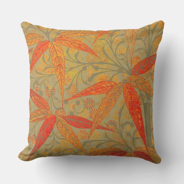 Almofada Terthy Bamboo Art Vintage Impressão Orange (Frente)