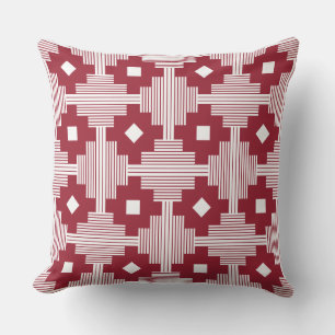 Almofada Teste padrão 061214 - Branco com 9b2335 vermelho