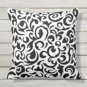 Almofada Teste padrão abstrato preto e branco