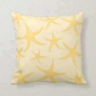 Almofada Teste padrão amarelo da estrela do mar
