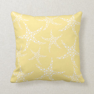 Almofada Teste padrão amarelo e branco de Sandy da estrela