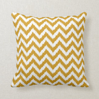 Almofada Teste padrão amarelo Goldenrod de Chevron Ikat