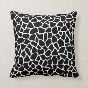 Almofada Teste padrão animal preto e branco do girafa do