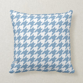 Almofada Teste padrão azul de Houndstooth da sarja de Nimes