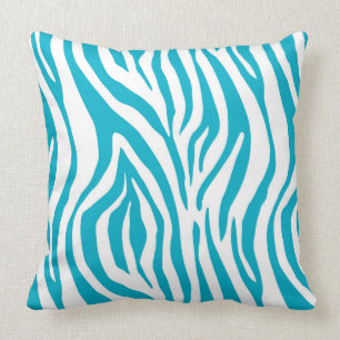 Almofada Teste padrão azul do impressão da zebra