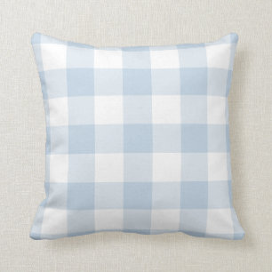Almofada Teste padrão azul e branco Pastel do guingão