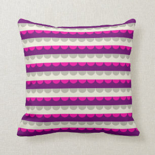 Almofada Teste padrão bege cor-de-rosa roxo moderno das