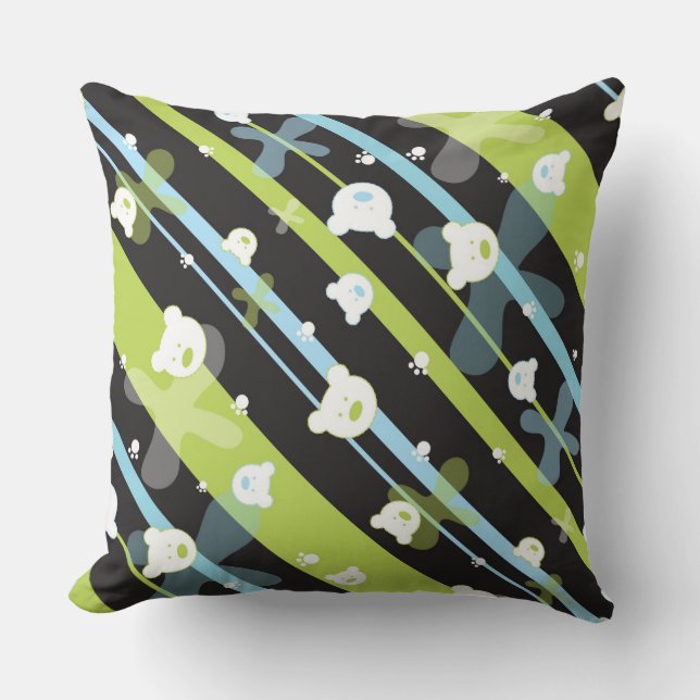 Almofada Teste padrão bonito com poucos ursos (Frente)