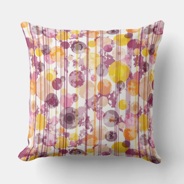 Almofada Teste padrão branco listrado manchado (Frente)