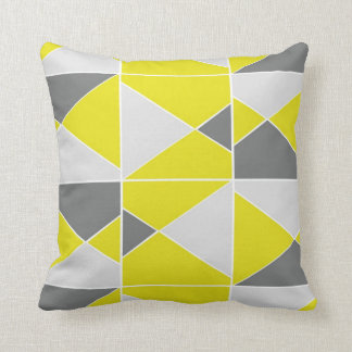 Almofada Teste padrão cinzento amarelo - travesseiro