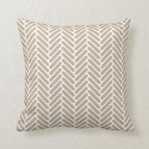 Almofada Teste padrão clássico de Herringbone em Tan e em