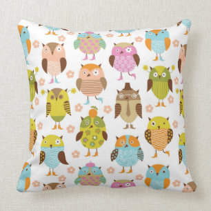 Almofada teste padrão com pássaros