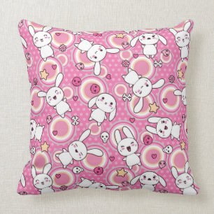 Almofada teste padrão cor-de-rosa do kawaii