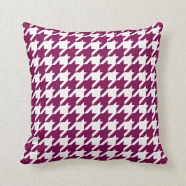 Almofada Teste padrão cor-de-rosa fúcsia de Houndstooth