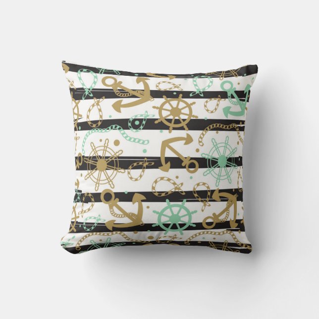 Almofada Teste padrão da âncora de mar (Frente)