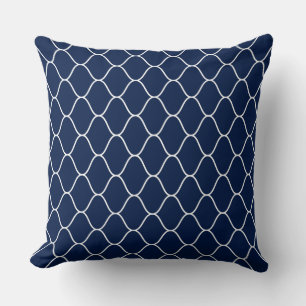 Almofada Teste padrão de Amime - branco no azul de índigo