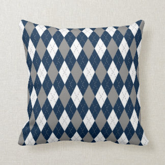 Almofada Teste padrão de Argyle das cores dos vaqueiros