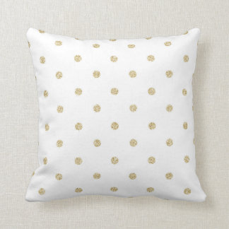 Almofada Teste padrão de bolinhas branco e Dourado