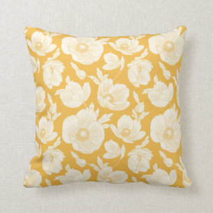 Almofada Teste padrão de flor dourado