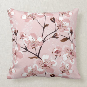 Almofada Teste padrão de flores da flor de cerejeira
