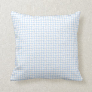 Almofada Teste padrão de Houndstooth - azul bebé