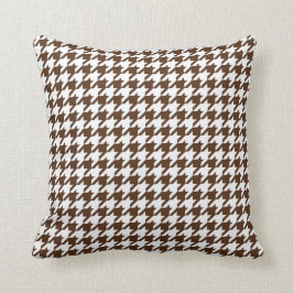 Almofada Teste padrão de Houndstooth em Brown escuro e em