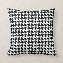 Almofada Teste padrão de Houndstooth em preto e branco