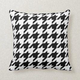 Almofada Teste padrão de Houndstooth em preto e branco