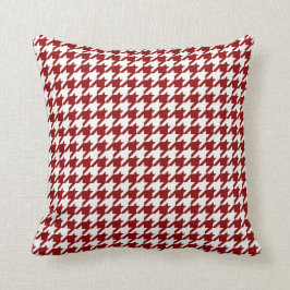 Almofada Teste padrão de Houndstooth em vermelho e em