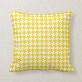Almofada Teste padrão de Houndstooth no limão - amarelo e