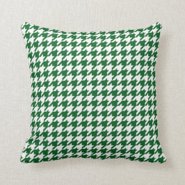 Almofada Teste padrão de Houndstooth no verde e no branco