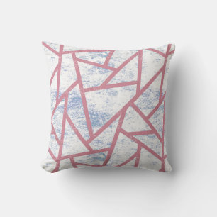 Almofada Teste padrão de mosaico cor-de-rosa e azul
