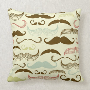 Almofada Teste padrão do bigode, estilo retro 4