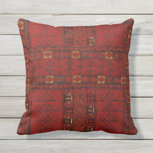 Almofada Teste padrão do tapete vermelho de Turkestani