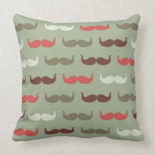 Almofada Teste padrão do vintage com bigode