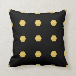 Almofada Teste padrão Dourado Matte elegante dos hexágonos