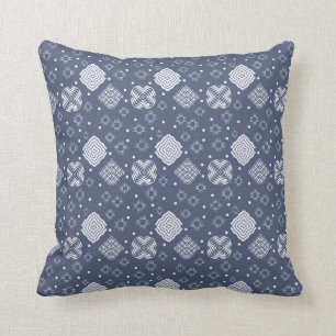 Almofada teste padrão étnico do azul do estilo do boho