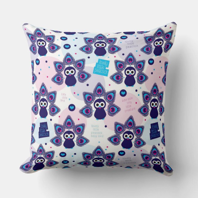 Almofada teste padrão exótico do pavão de india (Frente)