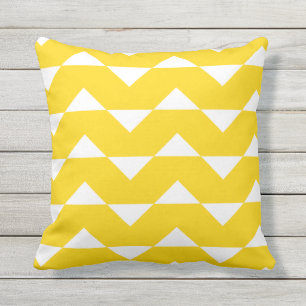 Almofada Teste padrão exterior amarelo de Chevron dos