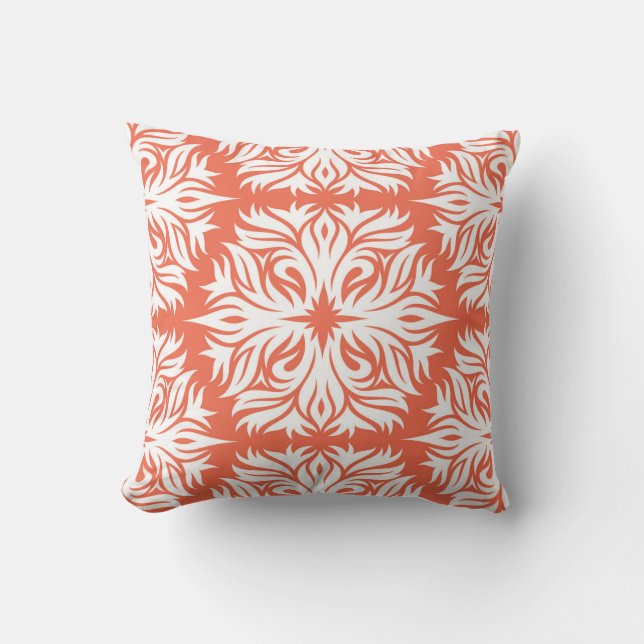 Almofada Teste padrão floral abstrato na laranja (Frente)