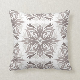 Almofada Teste padrão floral abstrato nas máscaras do Taupe