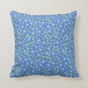 Almofada Teste padrão floral bonito do verde azul da
