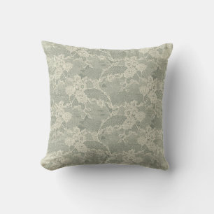 Almofada Teste padrão floral cinzento prudente do laço