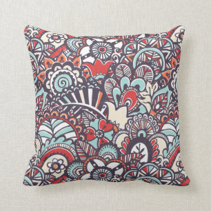 Almofada Teste padrão floral do Doodle de Paisley