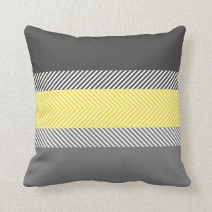 Almofada Teste padrão geométrico amarelo & cinzento moder