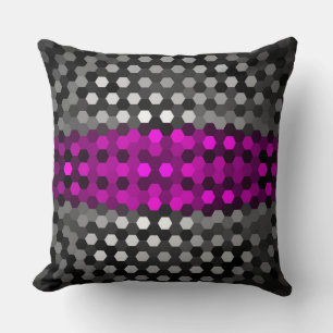 Almofada Teste padrão magenta e cinzento dos hexágonos