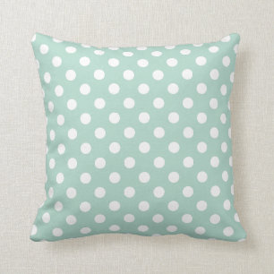 Almofada Teste padrão moderno de Polkadot do verde da